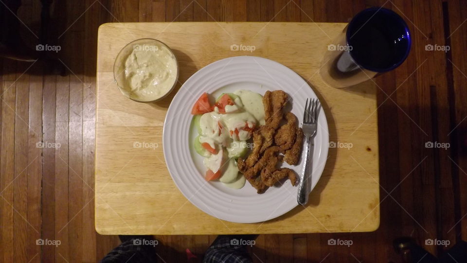 A Wonderful Fried Catfish and Salad Dinner
