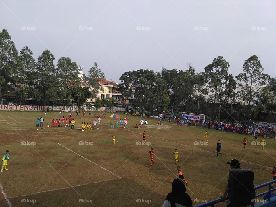 Children's ball match between city clubs