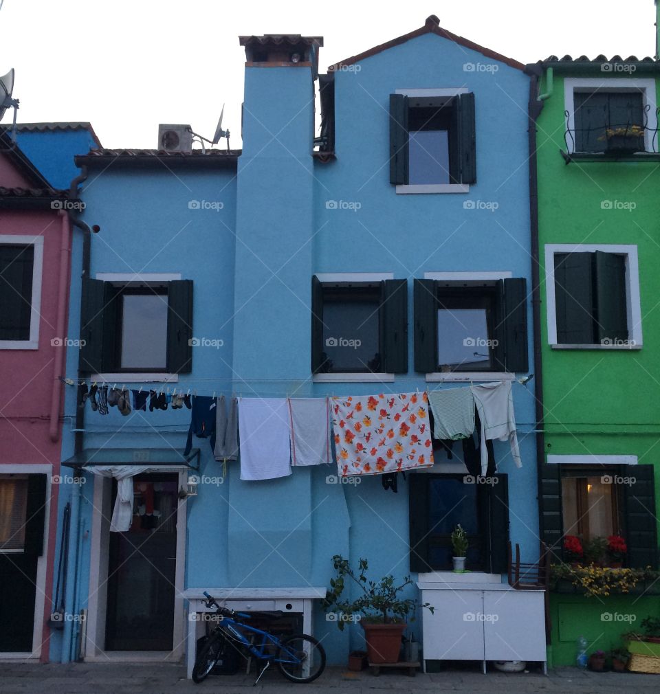 Burano blue house laundry