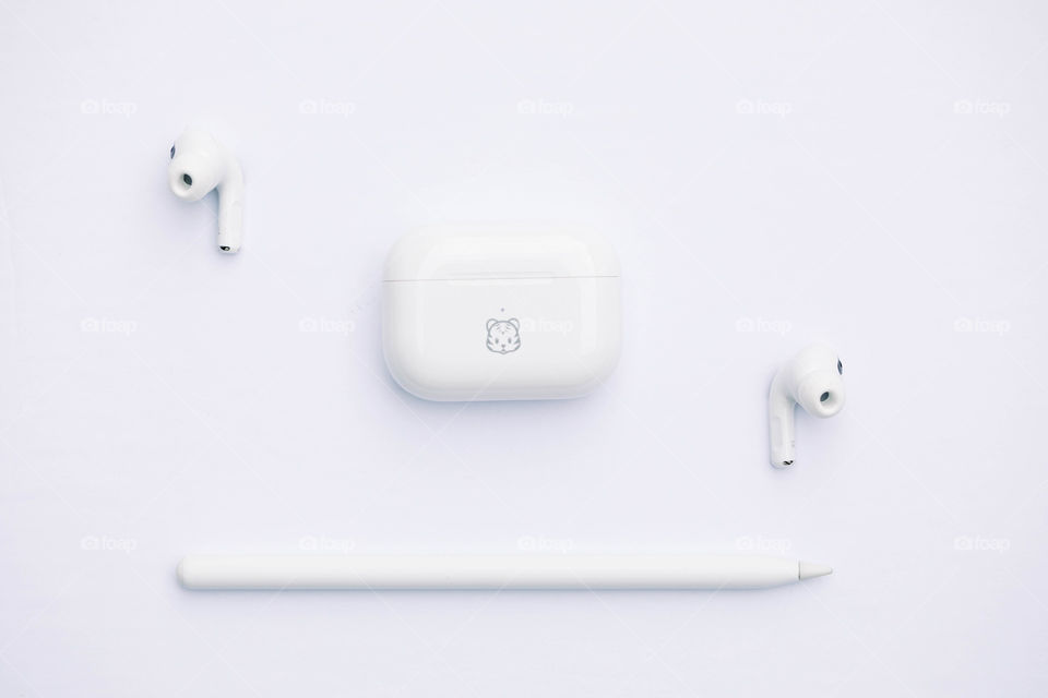 AirPods on white background