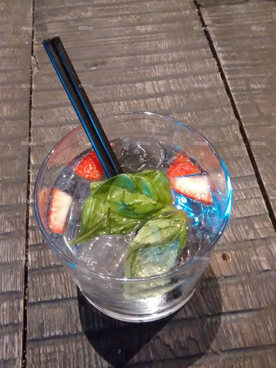 G&T with strawberry & basil