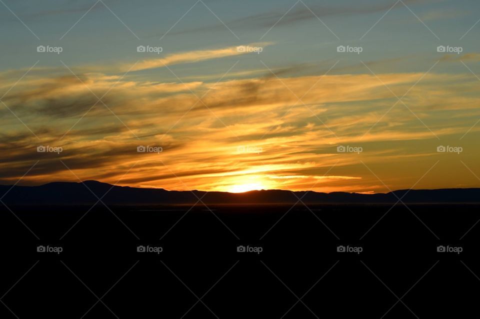 September sunset near Great Sand Dunes National Park in Colorado. 