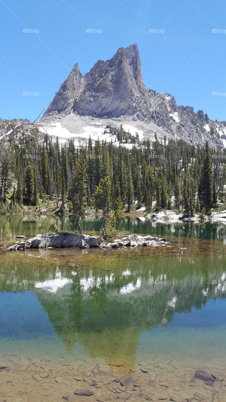 Snow, Lake, No Person, Water, Mountain