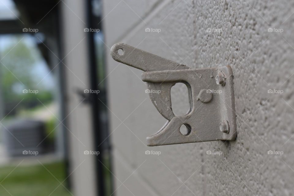 A latch on a wall