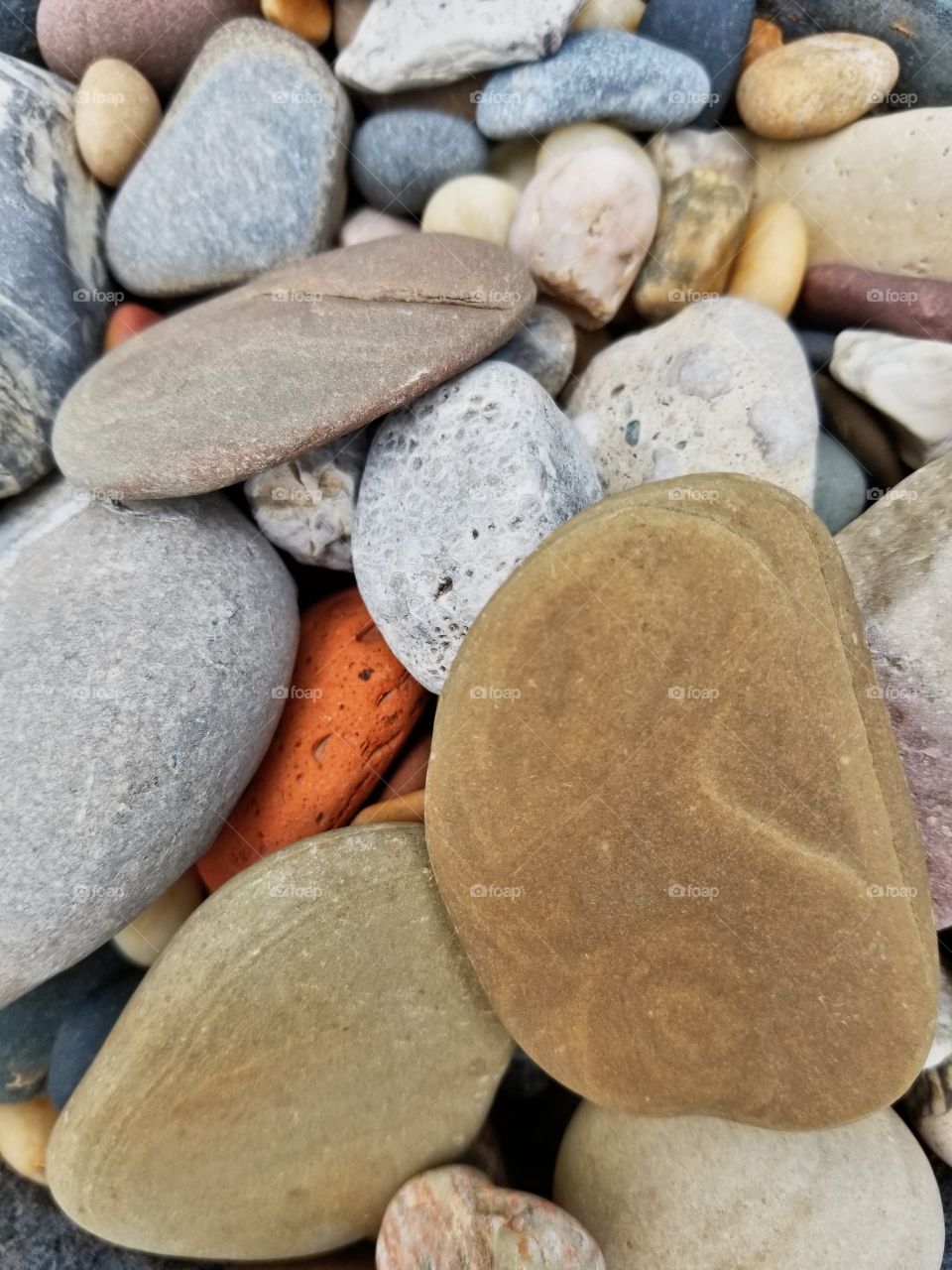 Beautiful soft ocean washed stones from the beach