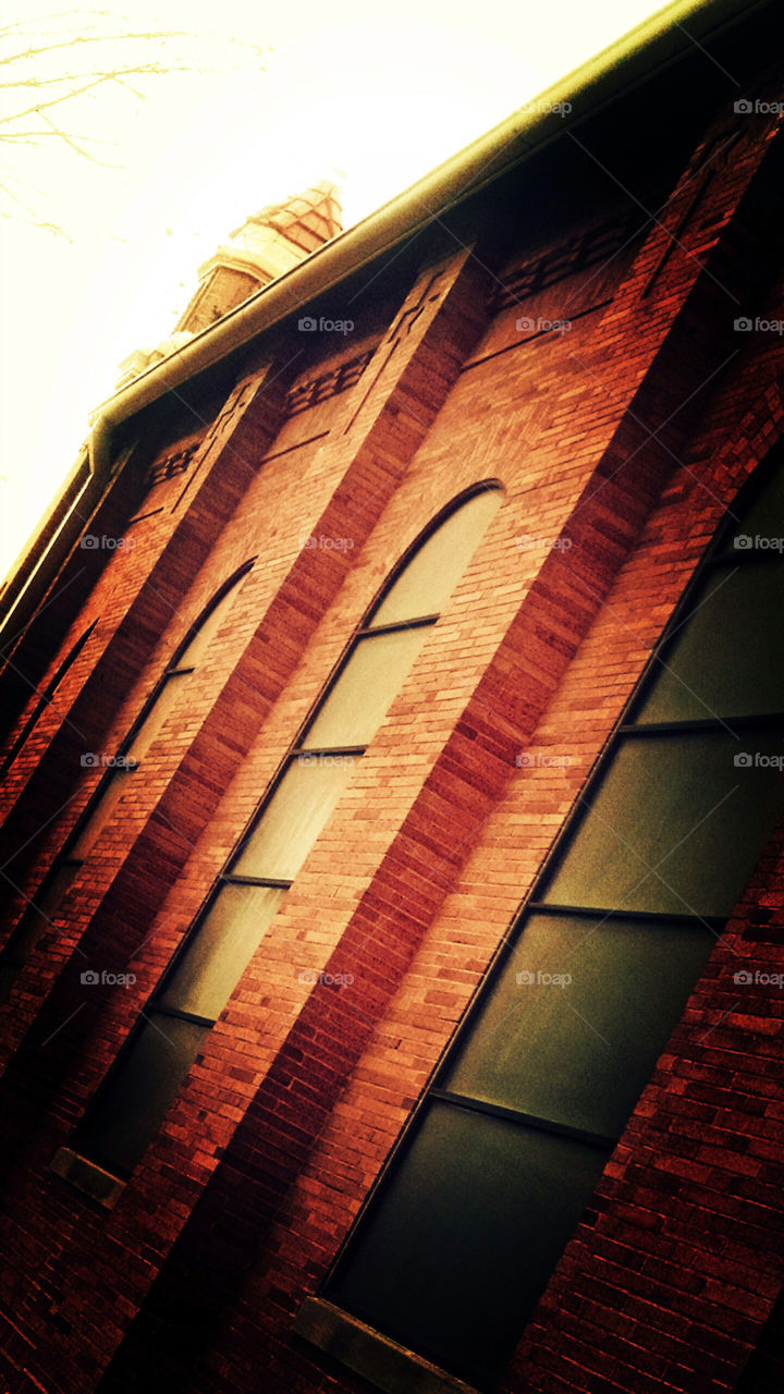 Skewed view of building side