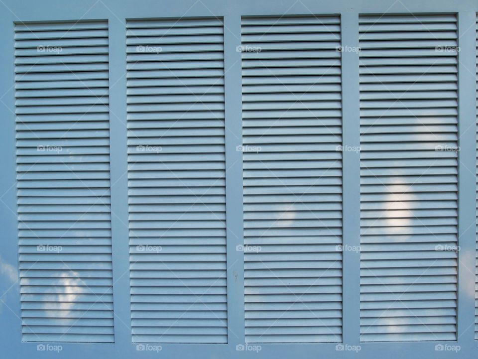 Close-up of blue shutter