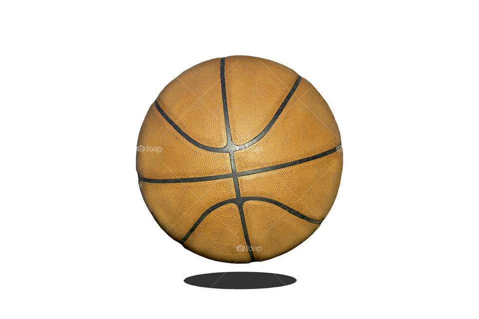 Basketball leather on a white background with clipping path.