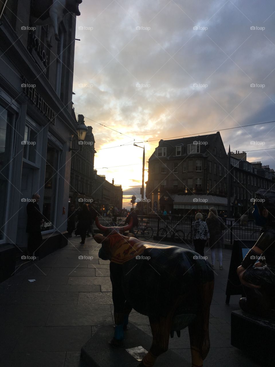 Rare sunset in Edinburgh. 