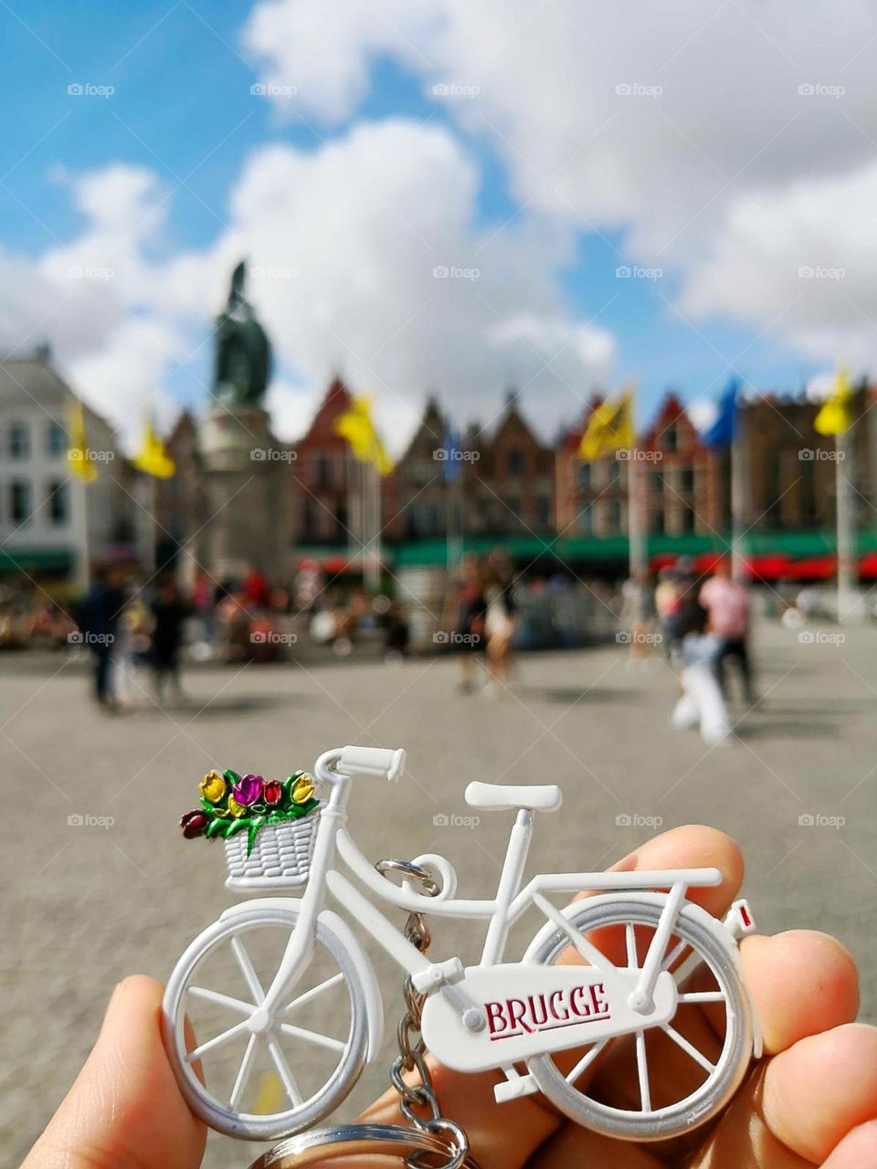 bruge belgium in a sunny day with blue sky and clouds