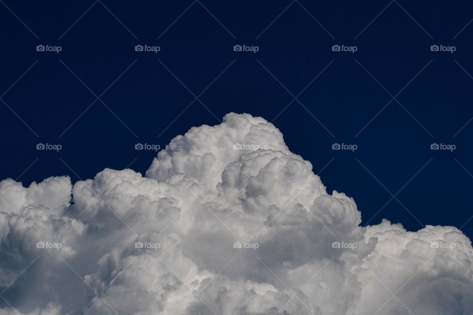 White cloud in the blue sky.