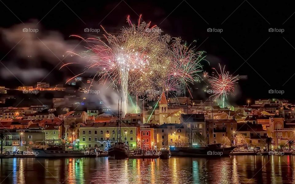 Makarska city From Croatia Fireworks