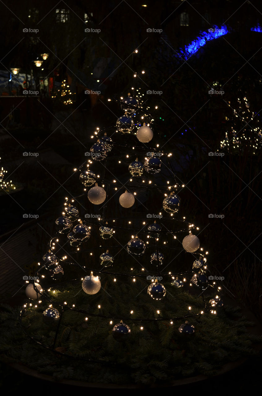 tree trees night lights by katago