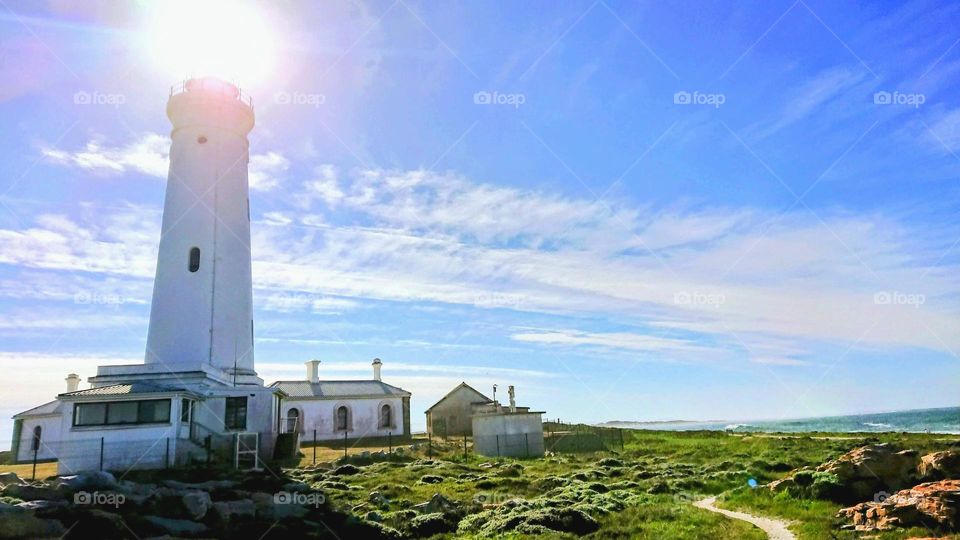 Sunlight hitting Seal Point Lighthouse, South Africa