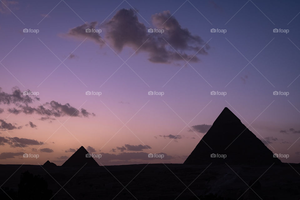Beautiful sunset twilight over Pyramid in Kairo Egypt