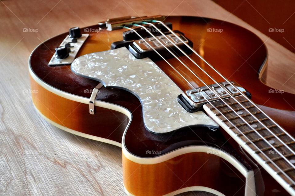 Hofner bass guitar at rocket science studio