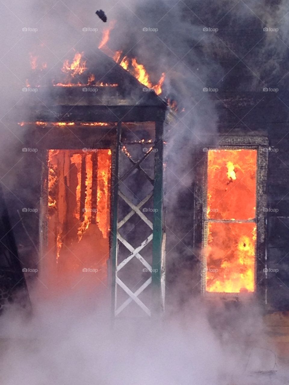 Flames. Training house burn in Nebraska p