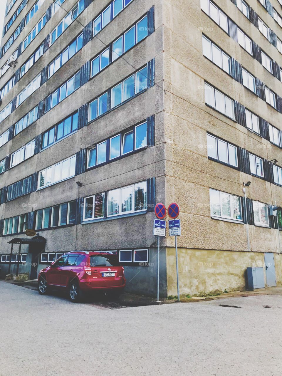 Soviet architecture of the 80s in Narva. The city of Narva was completely destroyed during the Second World War.