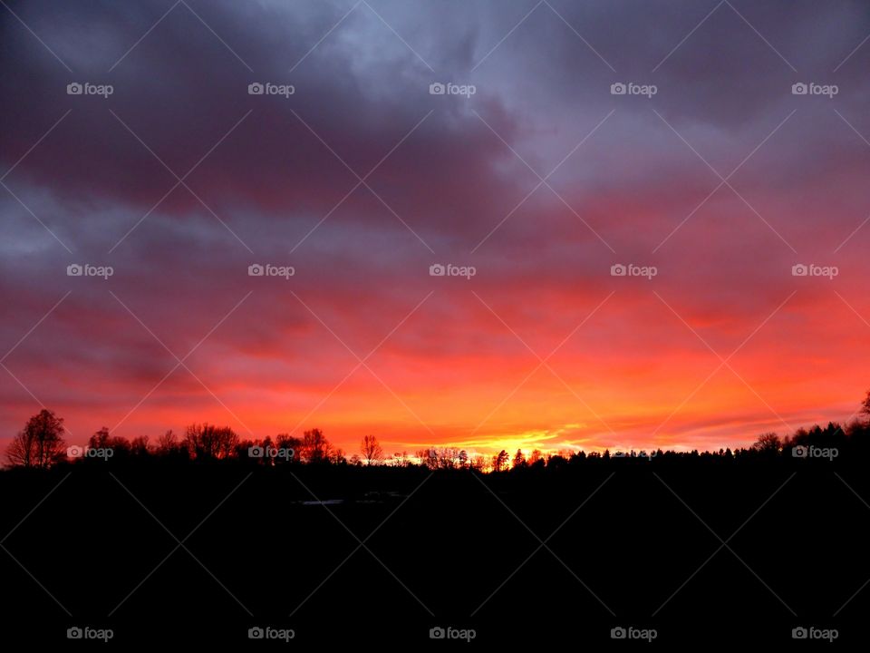 stormy clouds in the sunset