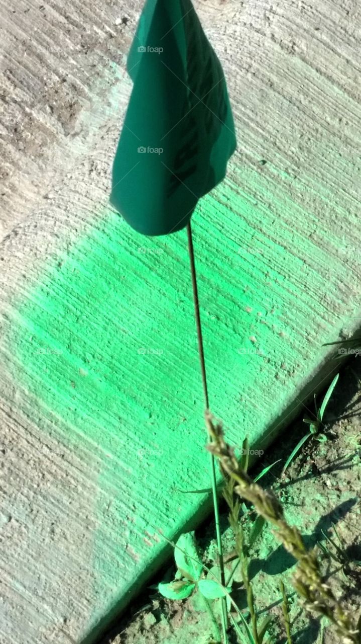 green concrete green flag