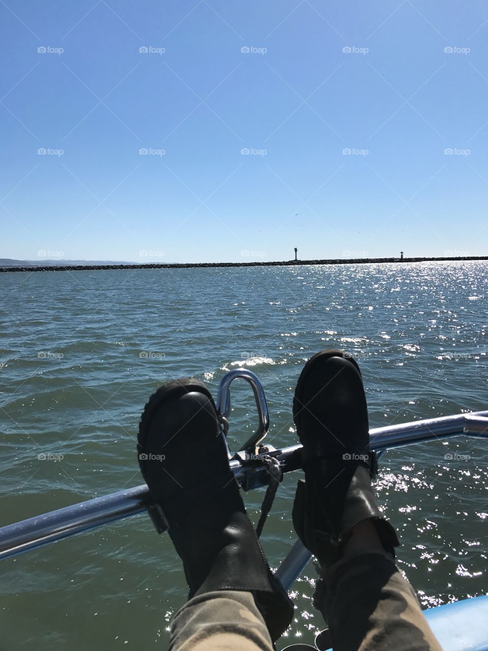 Relaxing on a boat