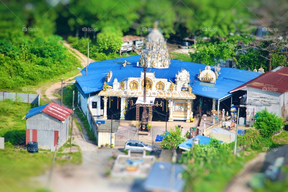 Sky view of a temple 