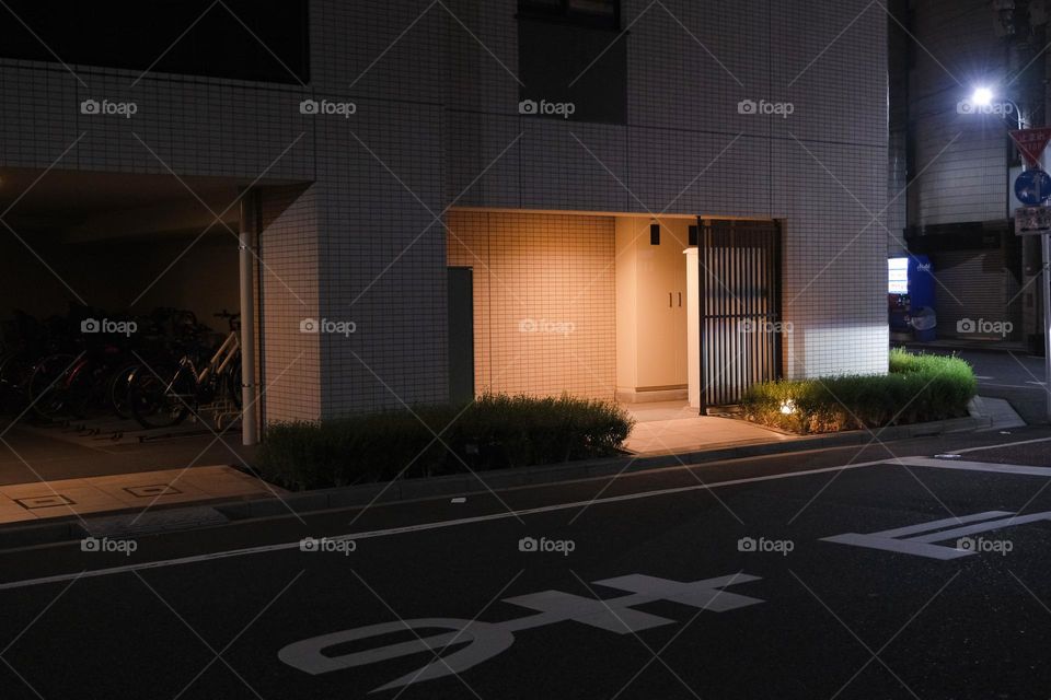 Buildings at night 