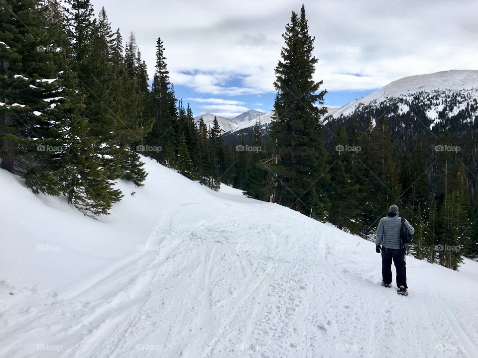 Snowshoeing in the Rocky Mountains of Colorado
