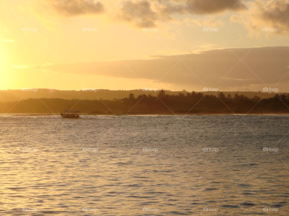 Boat in the sunset 