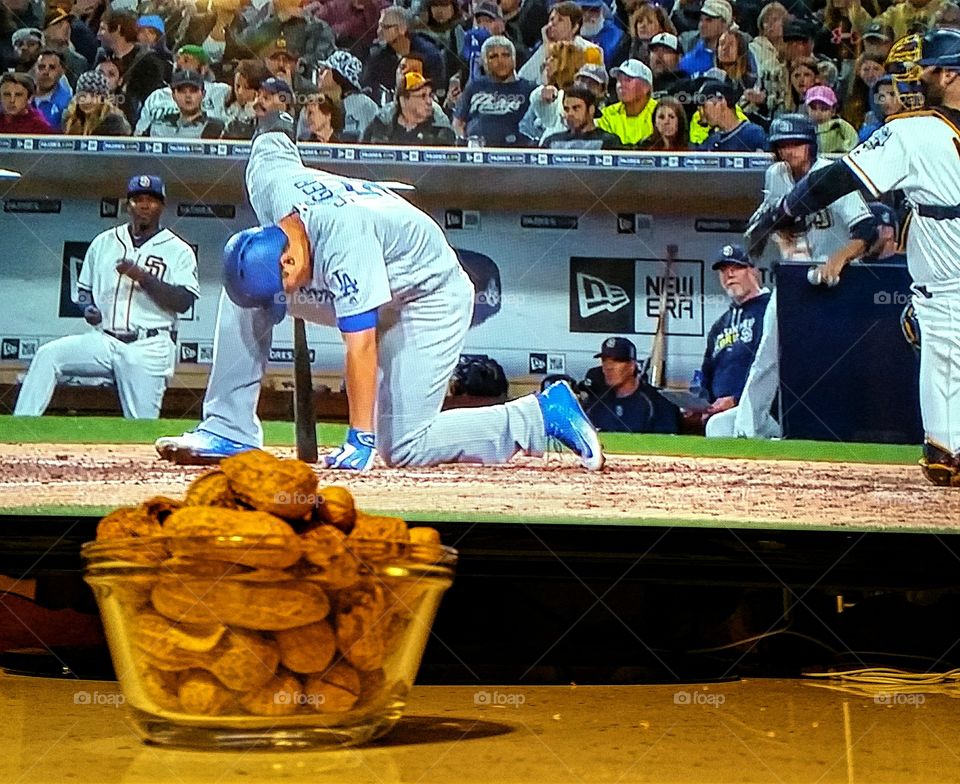 Baseball game on television from my point of view!