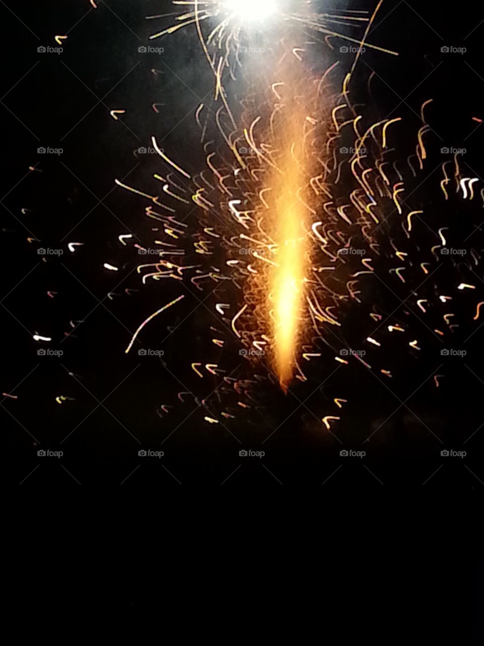 A sparkling firecracker flare.