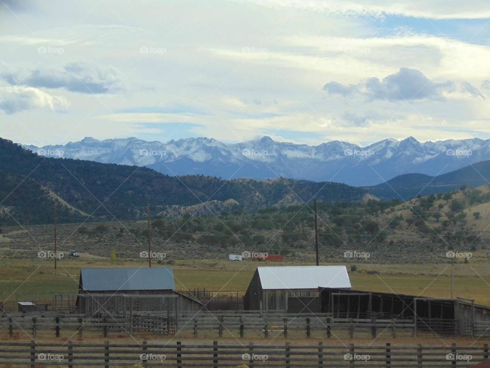 Small farm overlooking the mountains 