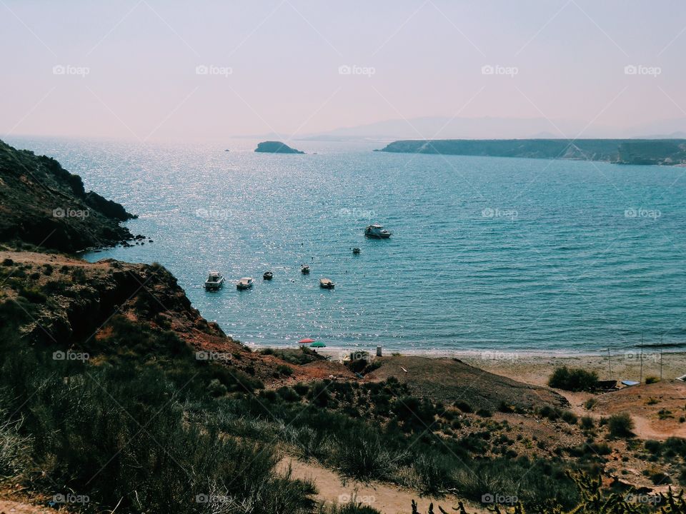 Beautiful beach by mazarrón in Spain