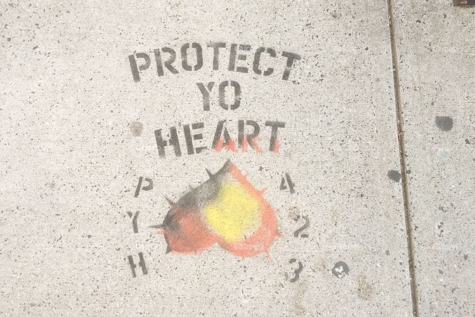 Always protect your heart. Boston street art. 