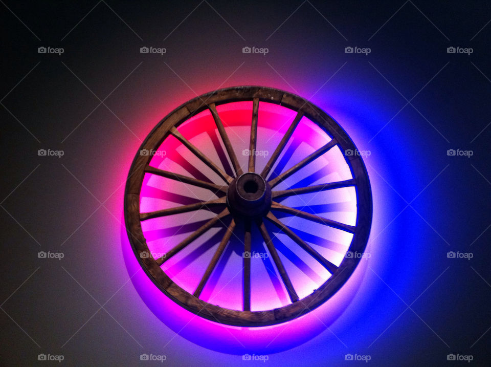 wheel agriculture neon colors modern art by theabergnielsen