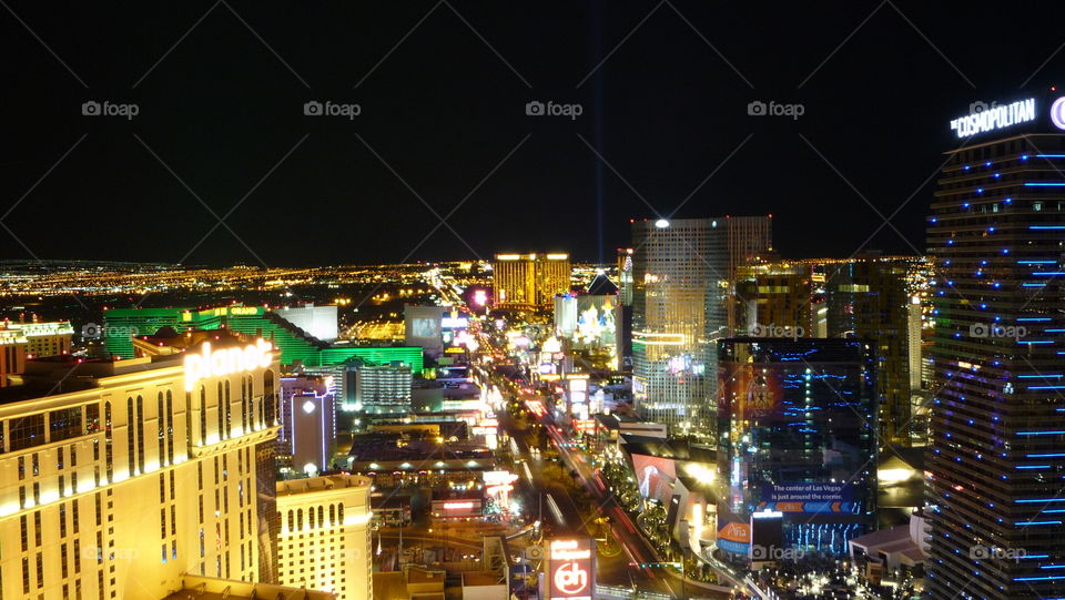 Las Vegas at night from a Eifle Tower 