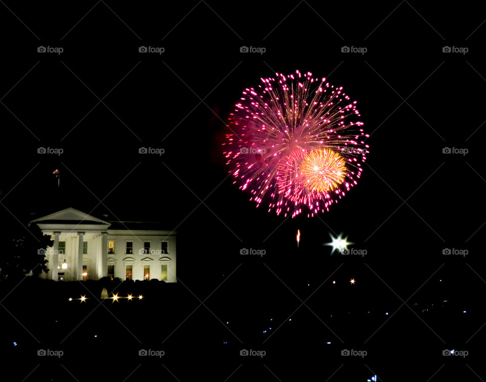 Fireworks at The White House in Washington, DC