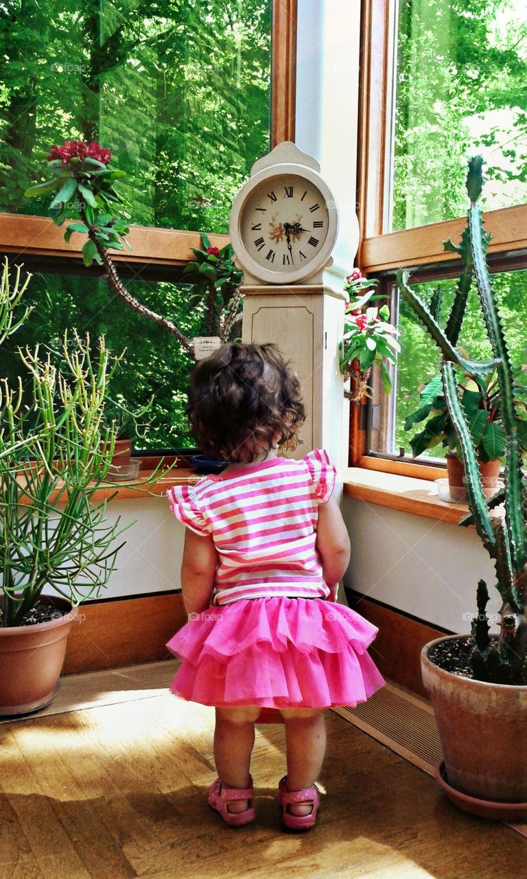 Little Girl and Clock