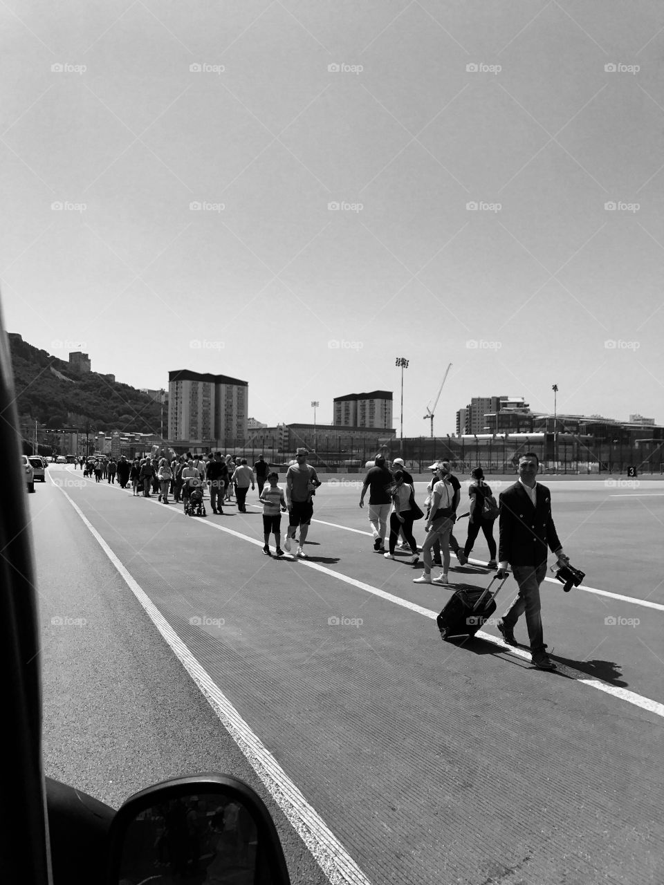 Runway people crossing #blackandwhite #airlines #travel traveling 