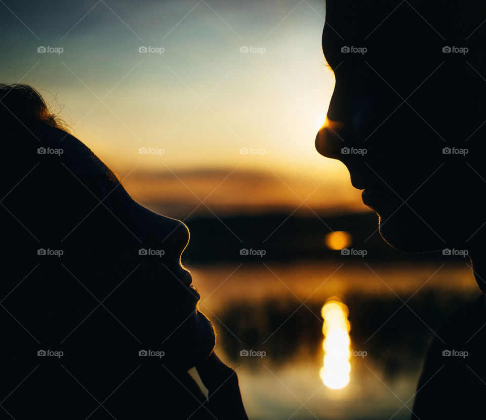 Silhouette of couple during sunset
