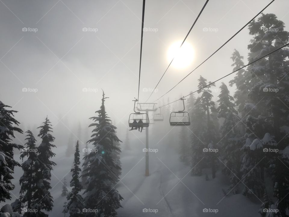 Foggy chairlift 
