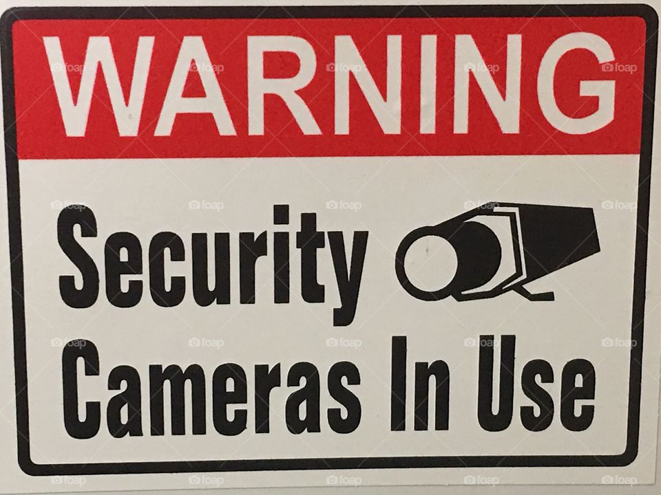 Close up security sign 