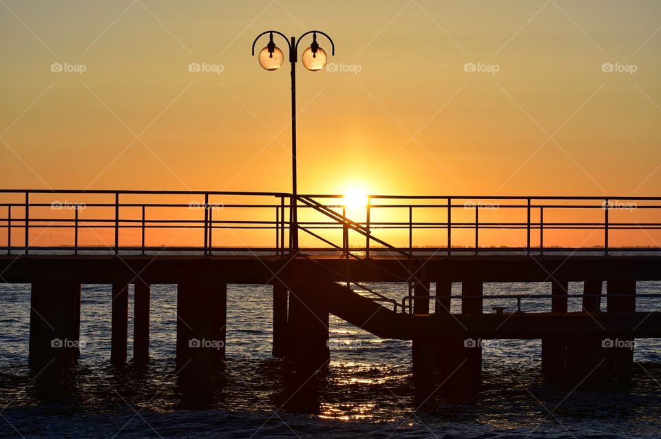 summer sunrise over the baltic sea in gdynia