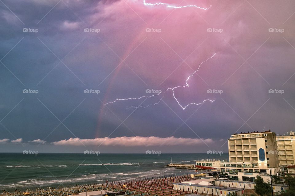 Rainbow and thunderstorm 