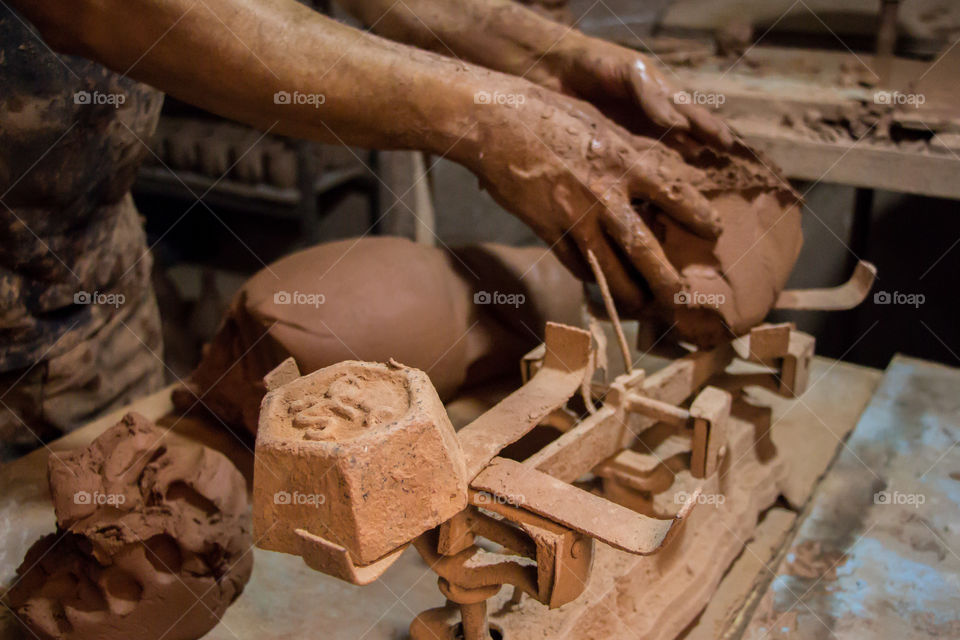 Pieces on weight before shaping them.