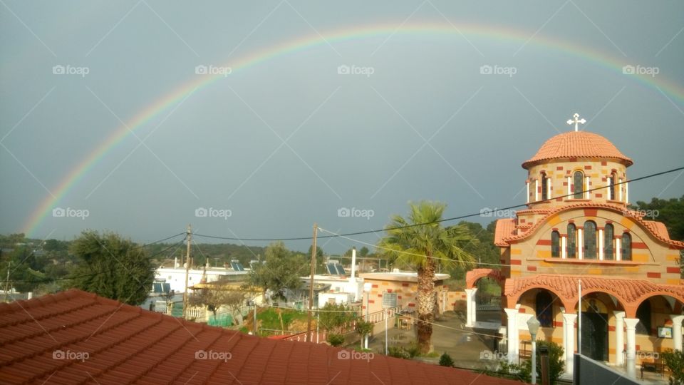 Rainbow over the church