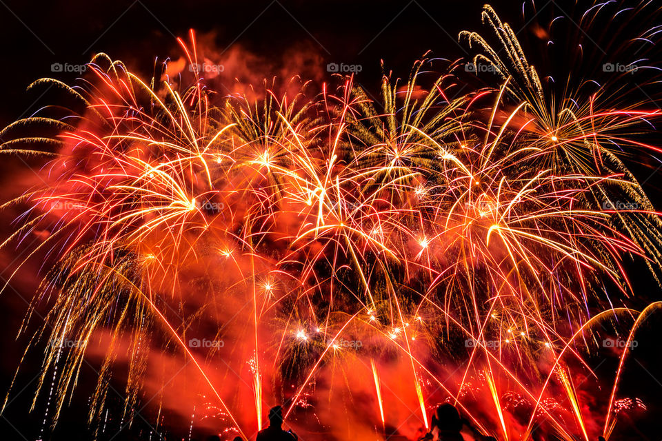 Fireworks in night