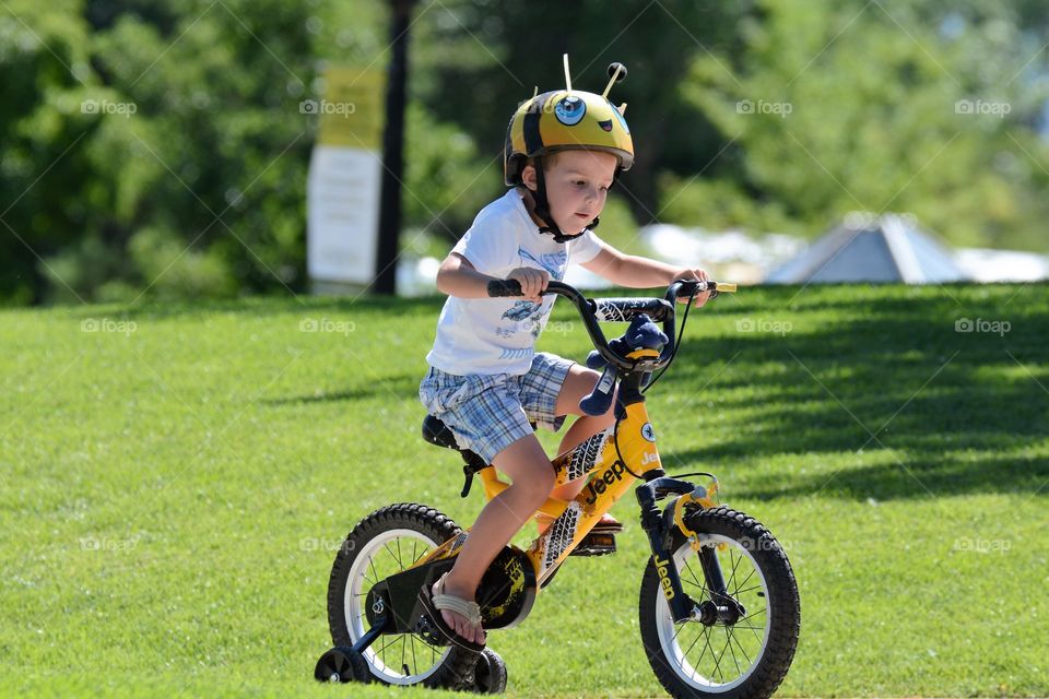 child bicycling
