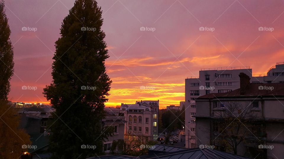 Sunset in Bucharest