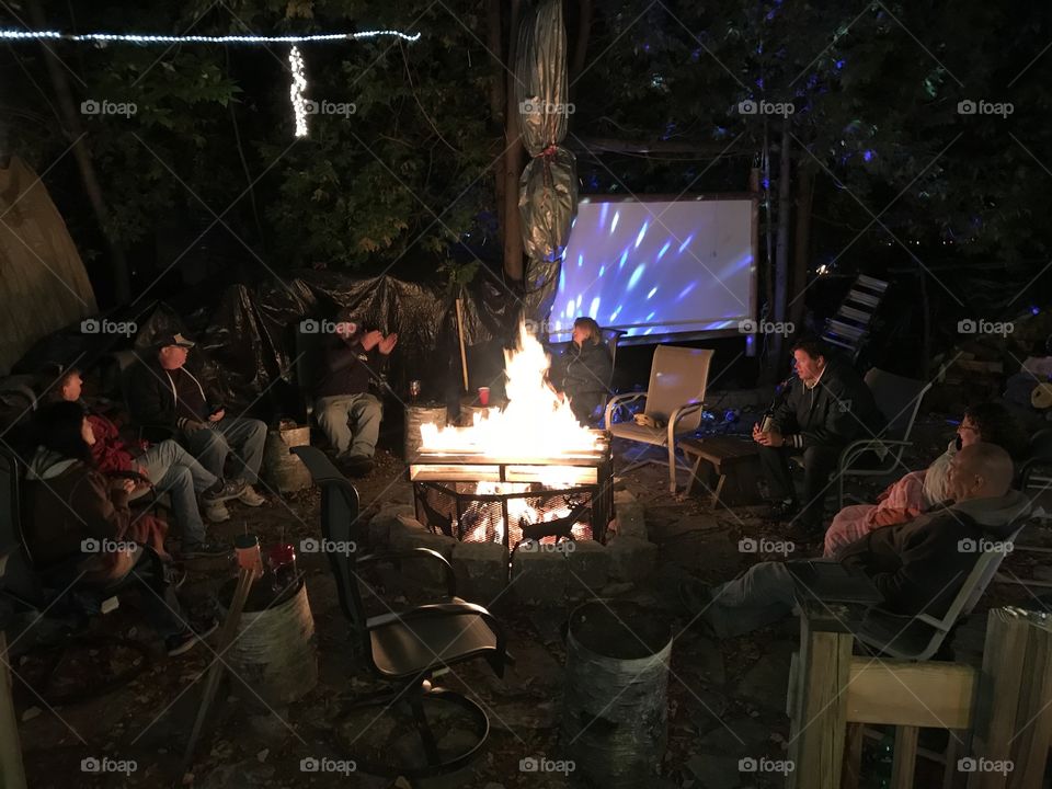 Sitting around the fire 